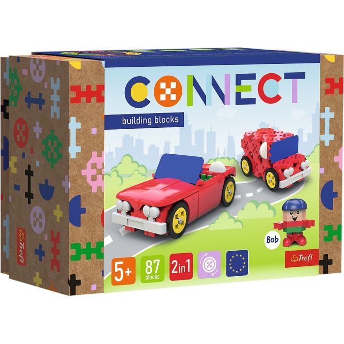 Конструктор Trefl Connect Cabriolet Delivery Truck 2 в 1, 87 элементов (5900511619706)