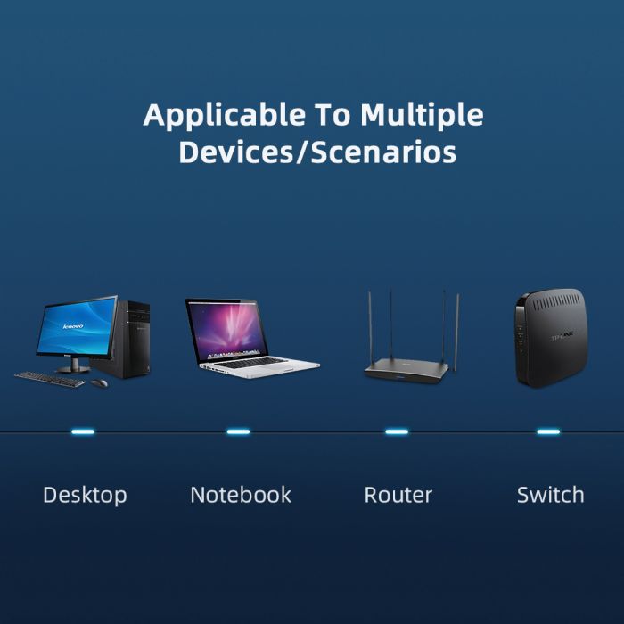 Патч-корд 10м UTP cat 6 RJ45 TopSpeed Ethernet Flat Cable Black Essager (EXCWXB-JSF01) изображение 6