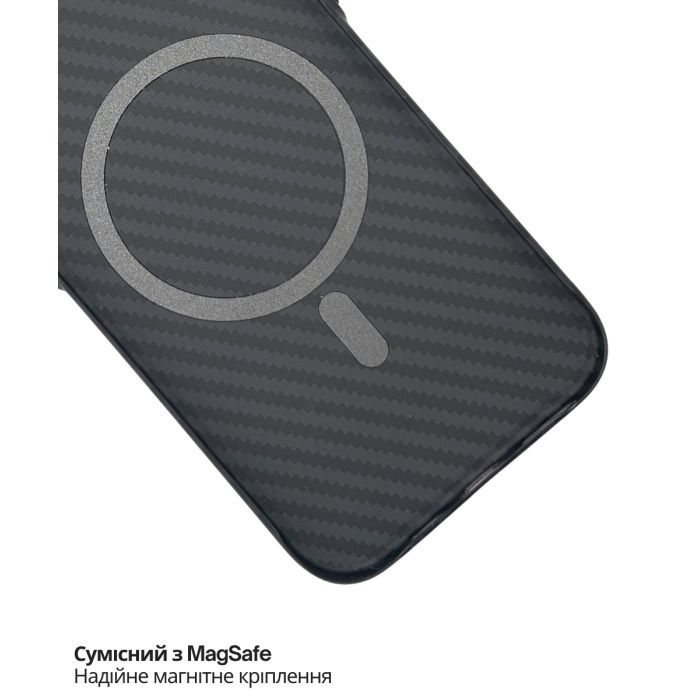 Чехол для мобильного телефона BeCover FIBRA Carbonite MagSafe Apple iPhone 17 Pro Black (715409) изображение 6