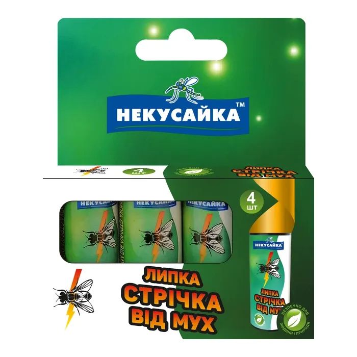 Липкая лента от насекомых Некусайка От мух 4 шт. (4820156390154)