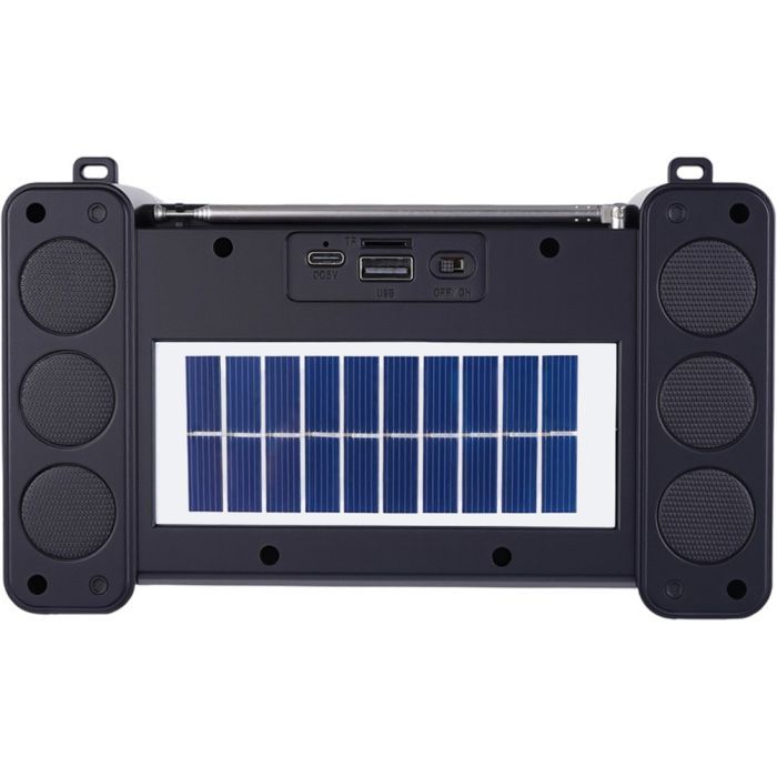 Акустическая система NEWVEW NV-9172 Solar Panel/BT/USB/TF/FM Black (NWVW-NV-9172-BK) изображение 2