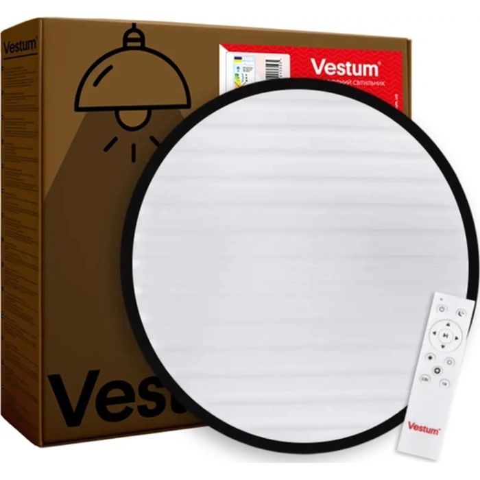 Світильник Vestum GRILL матовий 72W 3000К- 6500K 5600Lm з пультом чорний (VS-81019)
