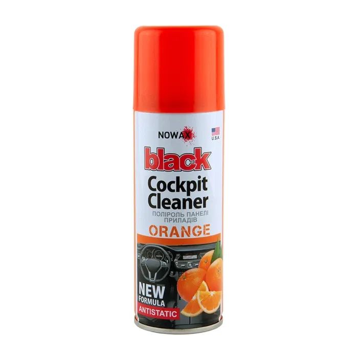 Автополіроль NOWAX BLACK Cockpit Cleaner 200ml, апельсин (NX00203)