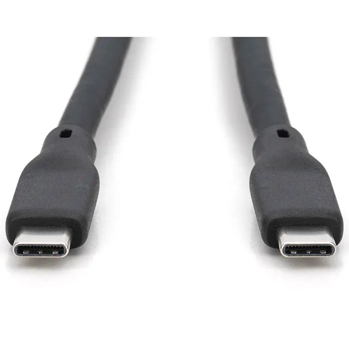 Дата кабель USB-C to USB-C 1.5m USB4 2.0 80G 240W 16K silicone black Digitus (AK-300350-015-S) изображение 2