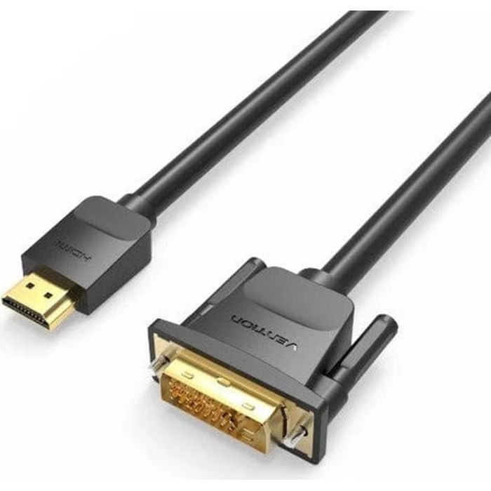 Кабель мультимедийный HDMI M to DVI M 1.5m 24+1pin 4K60Hz black Vention (ABFBG)