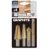 Набор сверл Graphite TiN, ступенчатое, развертка, фреза, зенкер, 4шт, 0.098кг (54T301) изображение 9