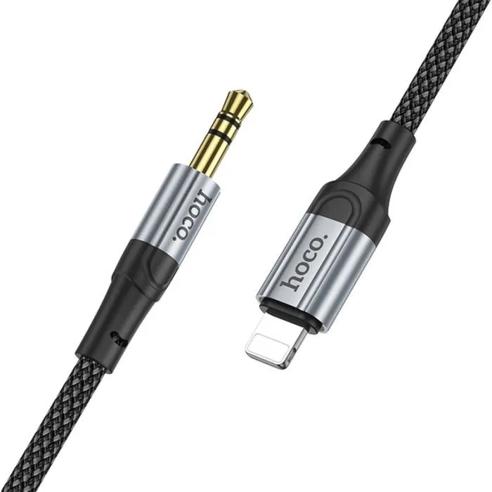 Кабель мультимедійний Lightning to 3.5mm M 1.0m nylon UPA26 black HOCO (6942007608817) зображення 2