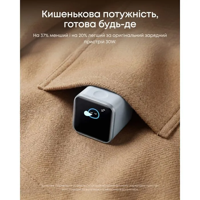 Зарядное устройство Anker USB-C 45W Smart Display white (A121DG21) изображение 4