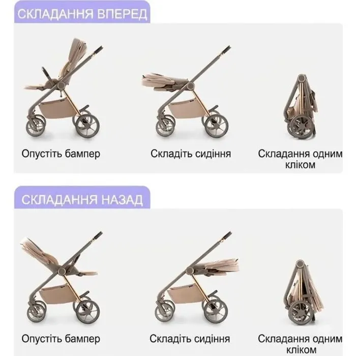 Коляска Kidilo 2в1 Haolaifu H3 Khahi Хакі (6928270766423) (1195571) изображение 24