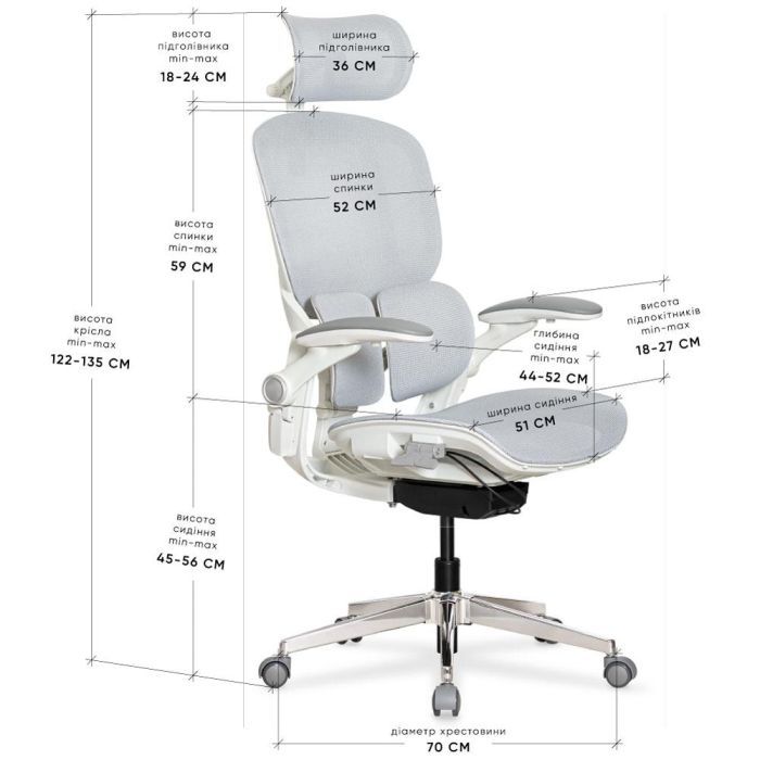 Офісне крісло Mealux S202 Air Black (HF-S202 M/B) зображення 2