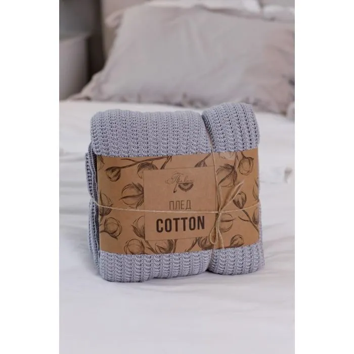 Плед Прованс COTTON сірий 120 х 200 см (039529) зображення 4