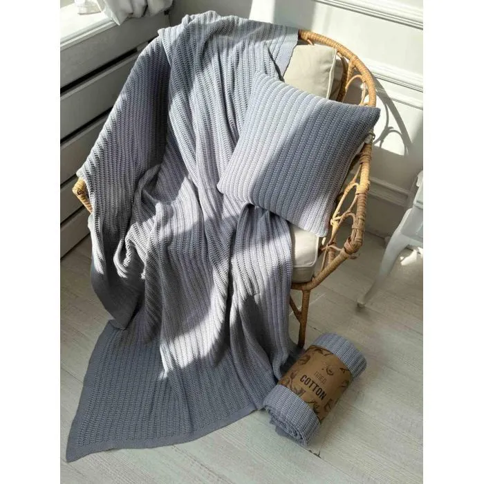 Плед Прованс COTTON сірий 120 х 200 см (039529) зображення 8