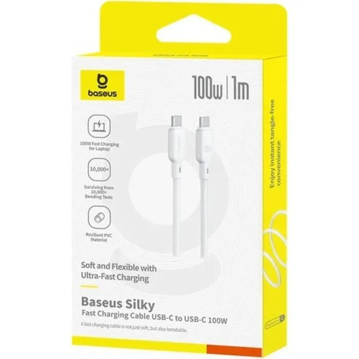 Дата кабель USB-C to USB-C 1.0m 100W white Baseus (P10377704213-00) изображение 4