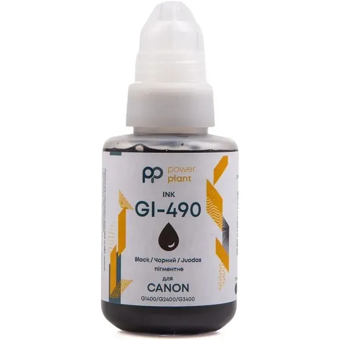 Чорнило PowerPlant Canon GI-490 G1400/G2400/G3400 140г Black Pigment (PP490BP)