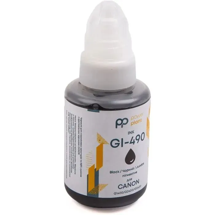 Чорнило PowerPlant Canon GI-490 G1400/G2400/G3400 140г Black Pigment (PP490BP) зображення 3
