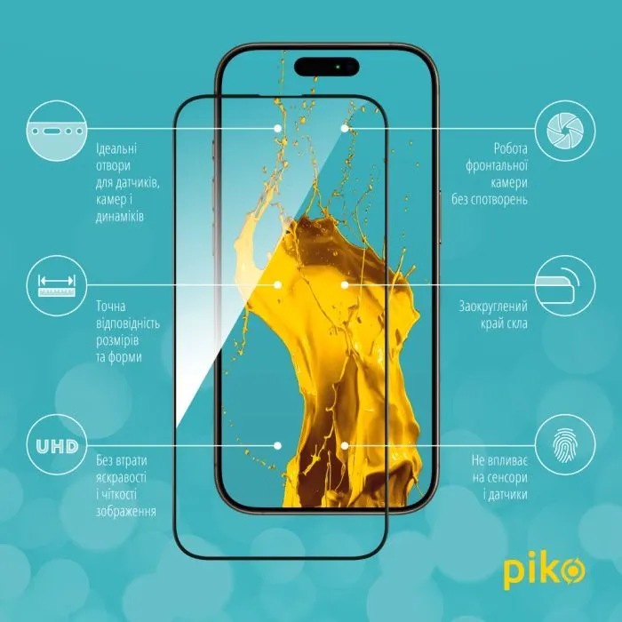 Скло захисне Piko Full Glue ESD Apple iPhone 16 Pro Max Black (1283126594809) зображення 3