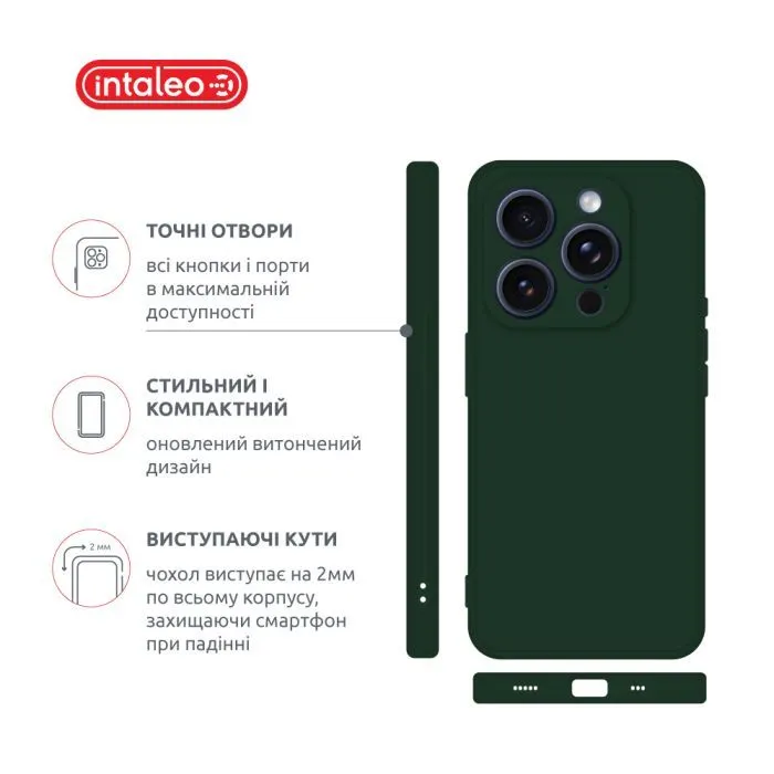 Чохол до мобільного телефона Intaleo SoftShell Apple iPhone 16 Pro Dark Green (1283126609282) зображення 4