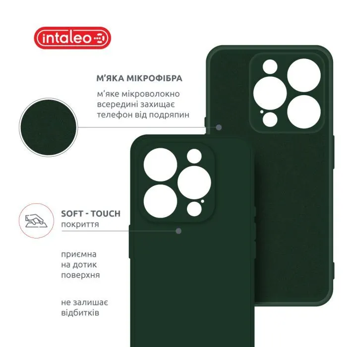 Чохол до мобільного телефона Intaleo SoftShell Apple iPhone 16 Pro Dark Green (1283126609282) зображення 5