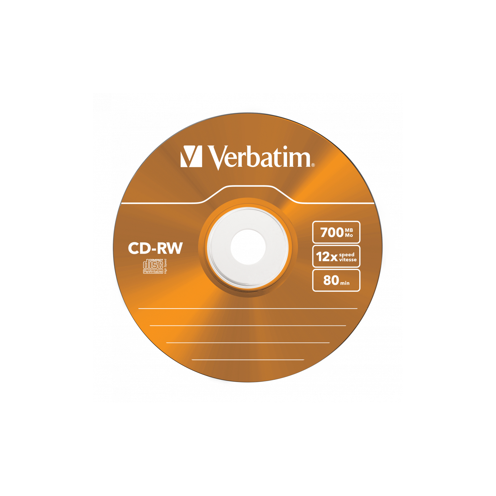 Диск CD Verbatim CD-RW 700Mb 12X SlimBox 5шт Color (43167) зображення 4