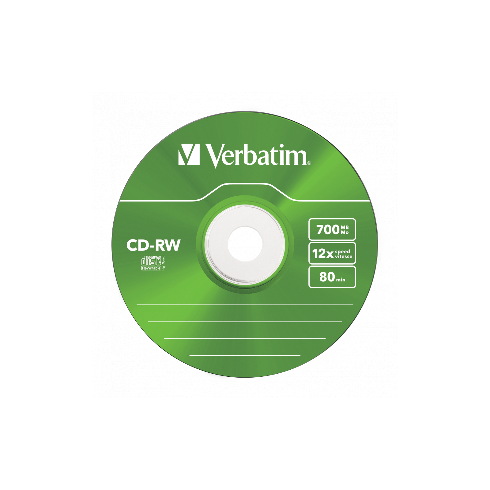 Диск CD Verbatim CD-RW 700Mb 12X SlimBox 5шт Color (43167) зображення 5