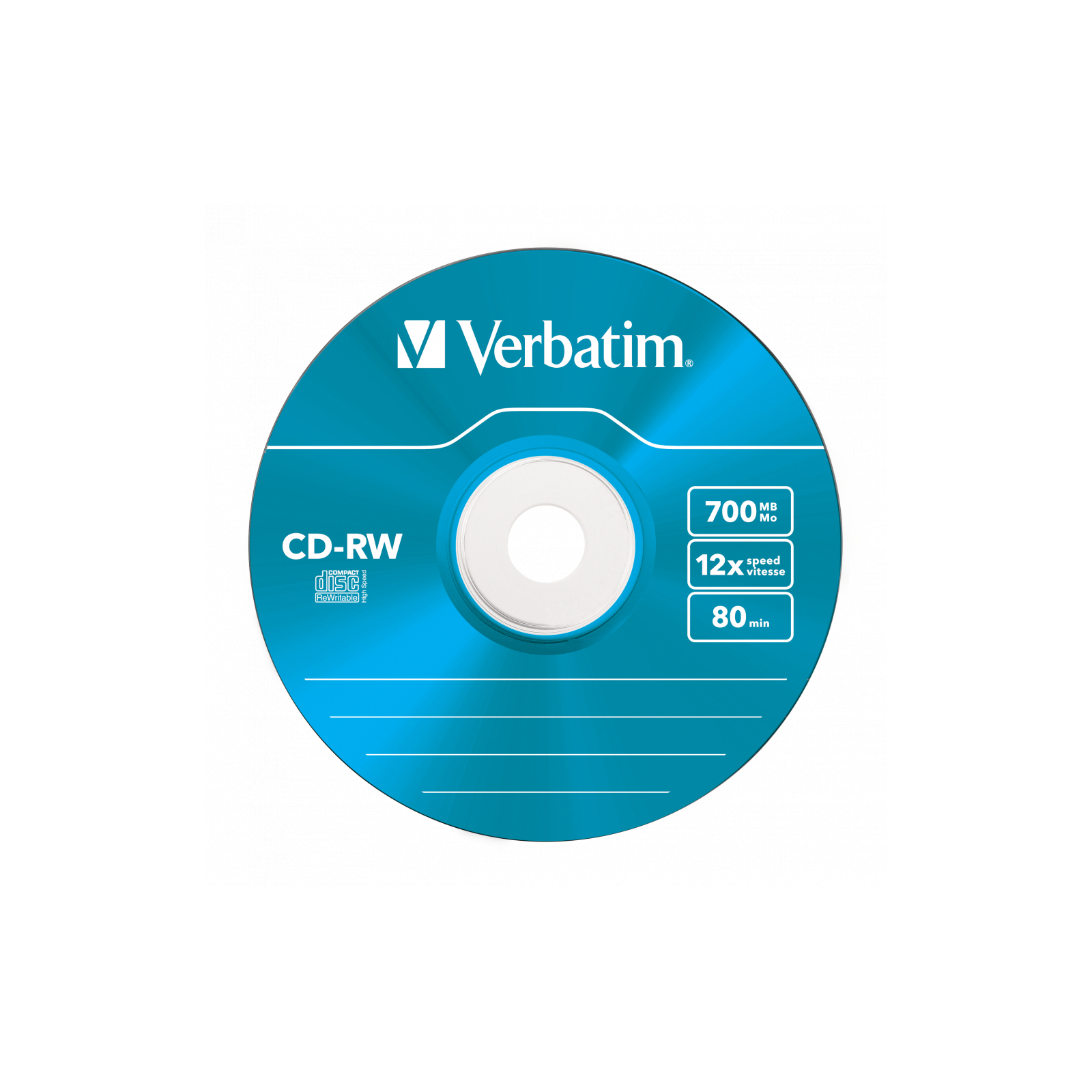 Диск CD Verbatim CD-RW 700Mb 12X SlimBox 5шт Color (43167) зображення 6