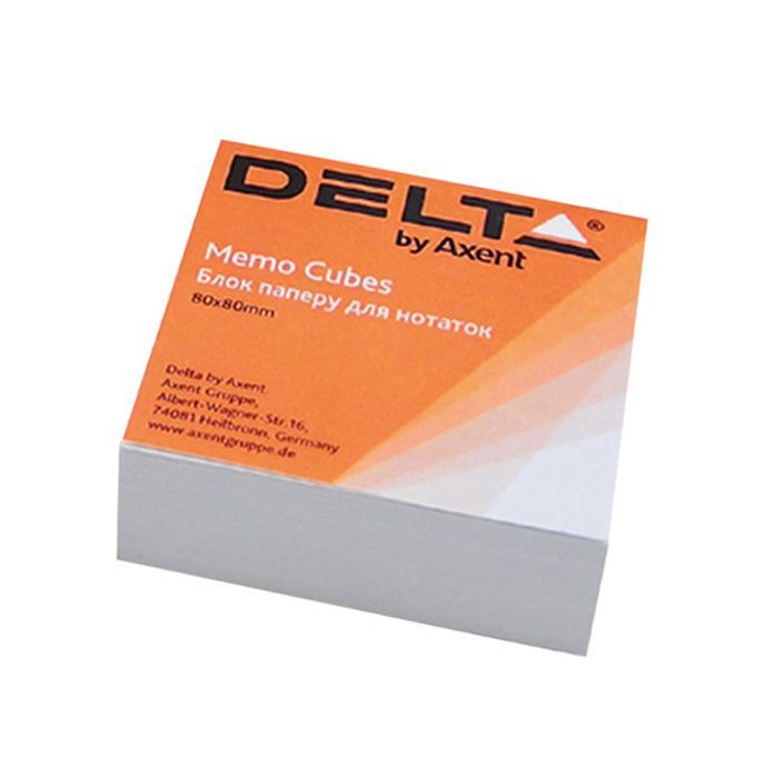 Бумага для заметок Delta by Axent білий 80Х80Х20мм, unglued (D8001)