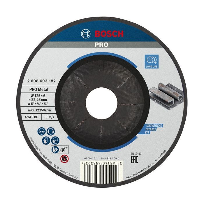 Круг зачистной Bosch обдирный, Standard for Metal 125х6мм (2.608.603.182)