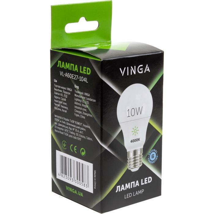 Лампочка Vinga VL-A60E27-104L зображення 2