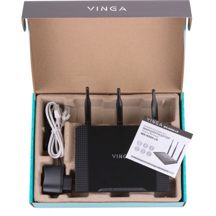 Маршрутизатор Vinga WR-N300 Long Range (WR-N300-LR) зображення 2