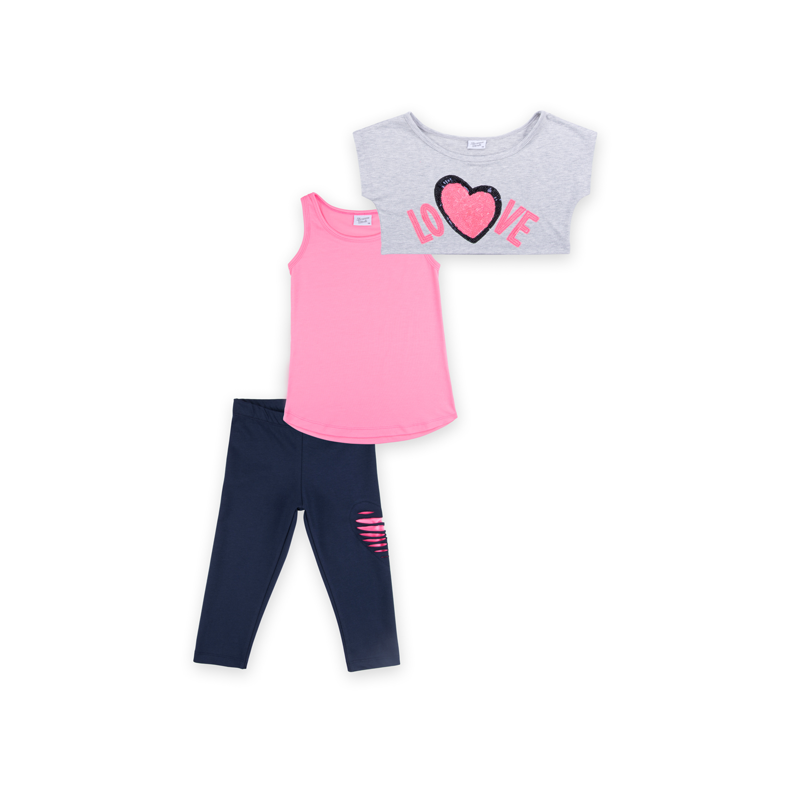 Набір дитячого одягу Breeze "LOVE" з паєток (9007-140G-pink)