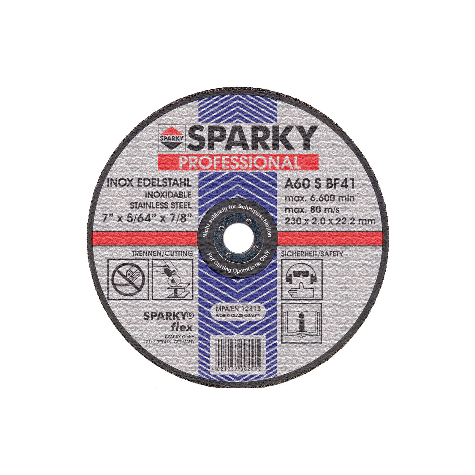 Круг відрізний Sparky отрезной по нерж стали A 60 S, 180x2x22.2 (20009561209)