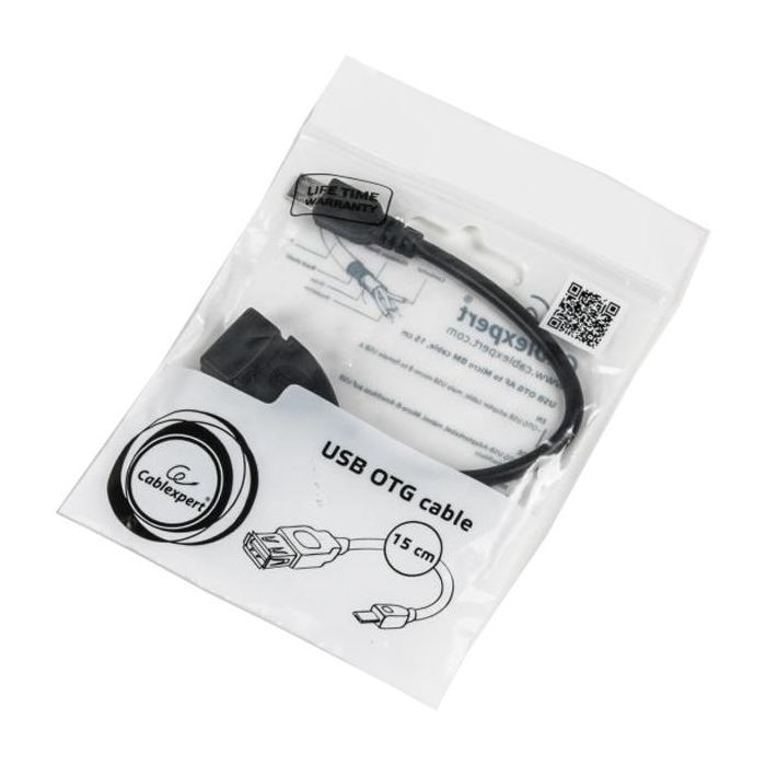 Дата кабель OTG USB 2.0 AF to Micro 5P 0.15m Cablexpert (A-OTG-AFBM-03) изображение 2