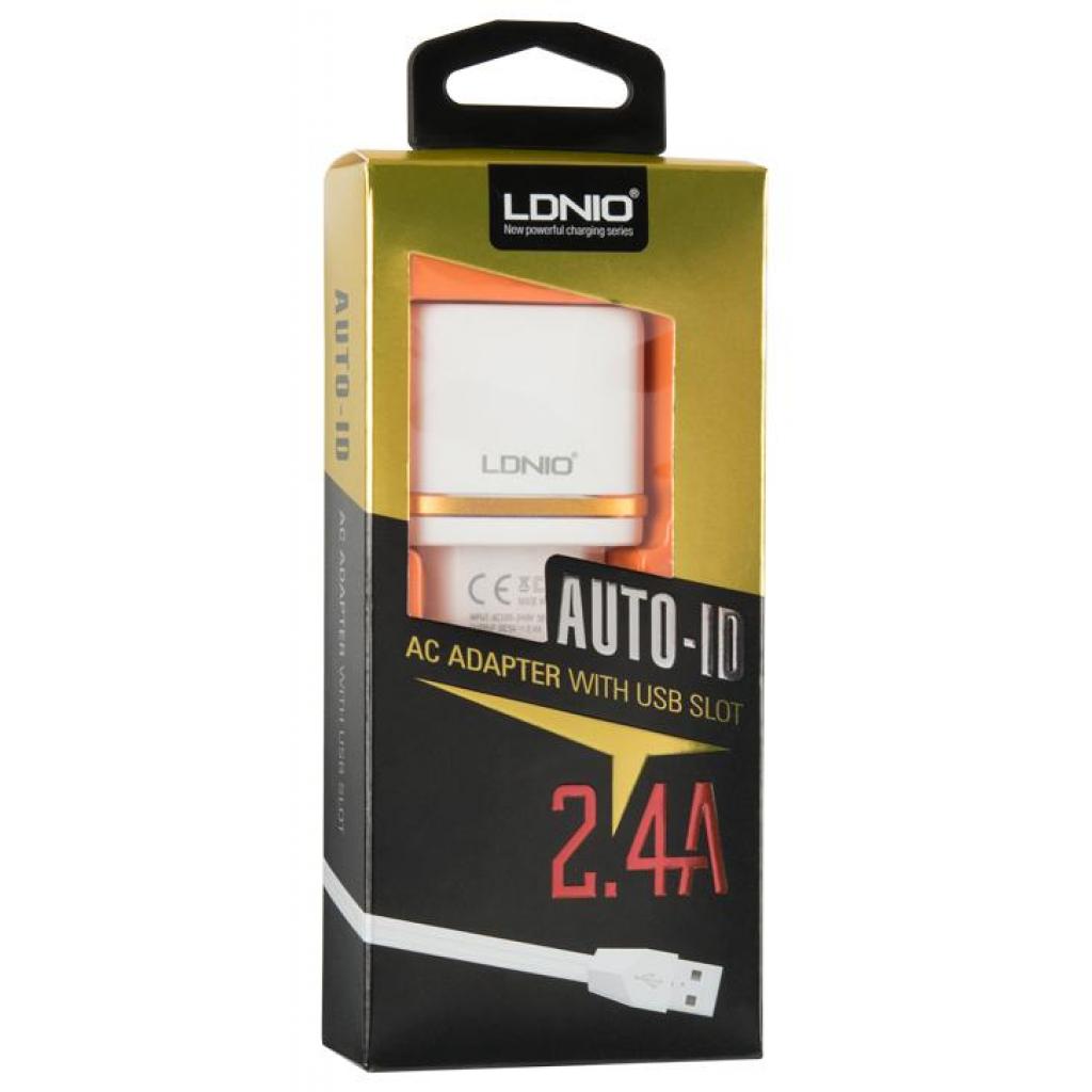 Зарядний пристрій LDNIO DL-AC52 2*USB, 2.4A, White (55414) зображення 4
