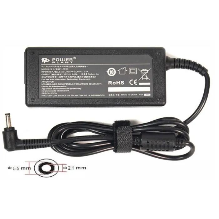 Блок питания к ноутбуку PowerPlant ACER 220V, 19V 65W 3.42A (5.5*2.1) (AC65F5521)