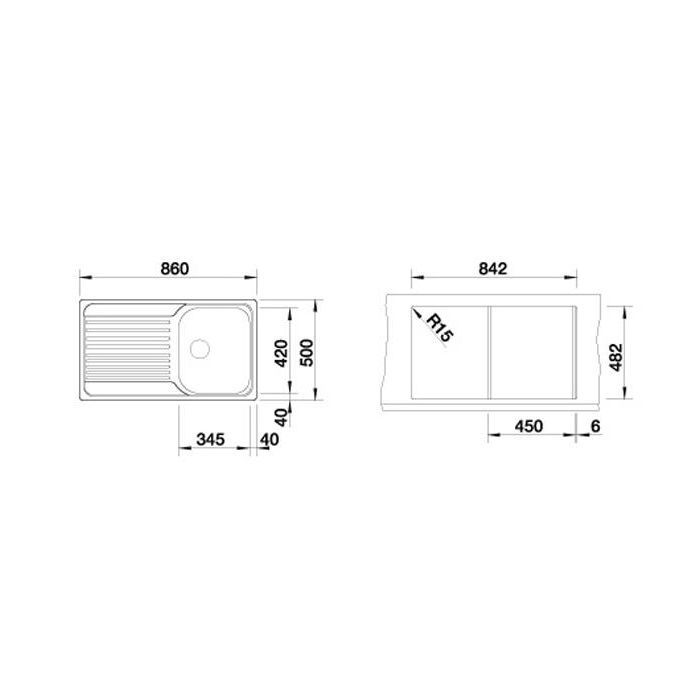 Мойка кухонная Blanco 511942 TIPO 45S СТАЛЬ изображение 2