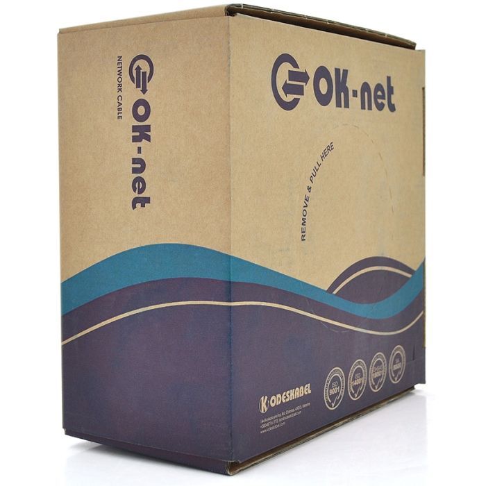 Кабель сетевой OK-Net U/UTP-cat.5Е 100м (КПВ-ВП (350) 4*2*0,51 / 100)