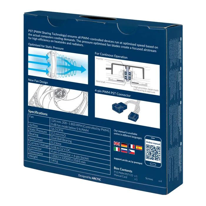 Кулер для корпуса Arctic P12 PWM PST CO (ACFAN00121A) изображение 6