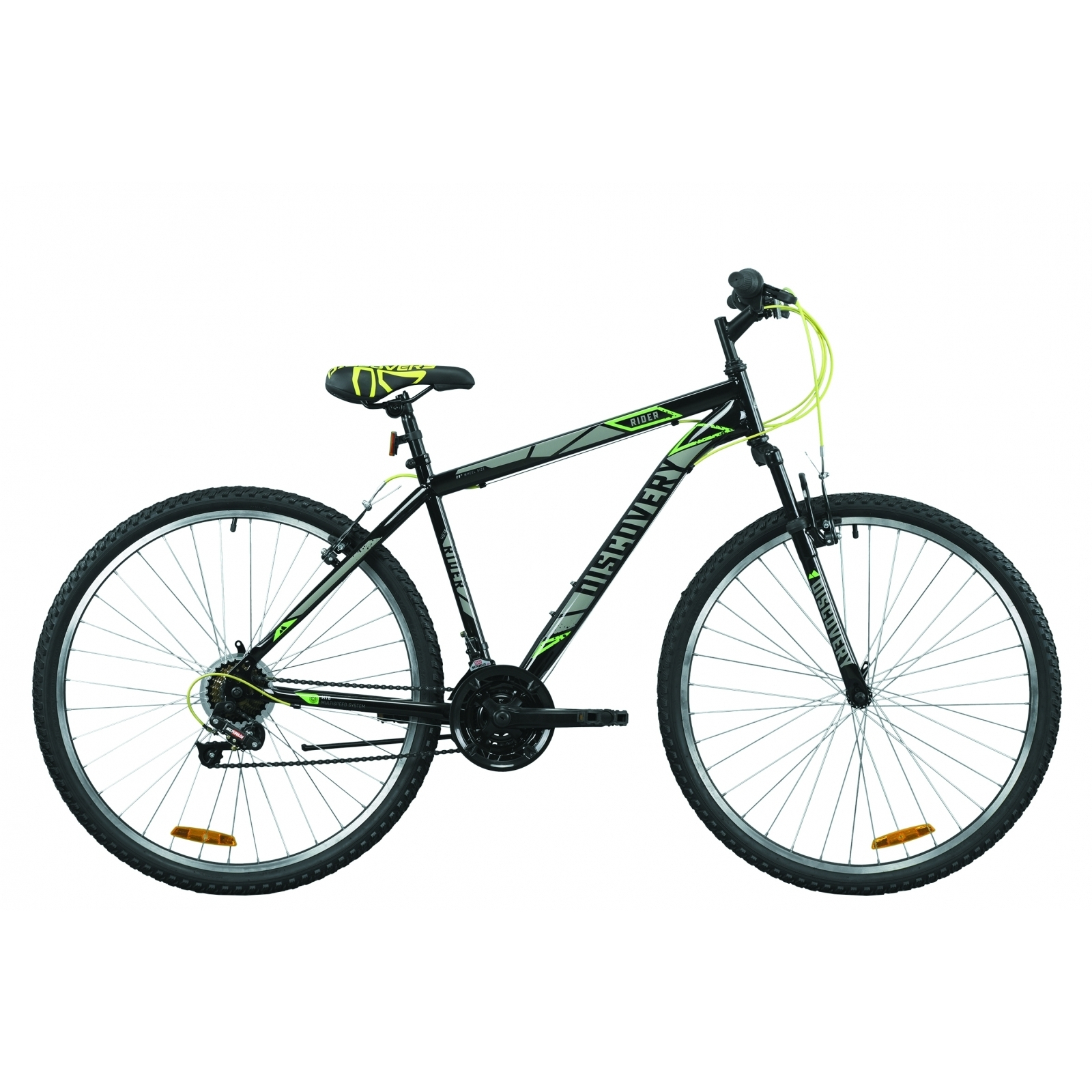 Велосипед Discovery 29" RIDER AM Vbr рама-21" St 2020 черно-серый с зеленым (OPS-DIS-29-070)
