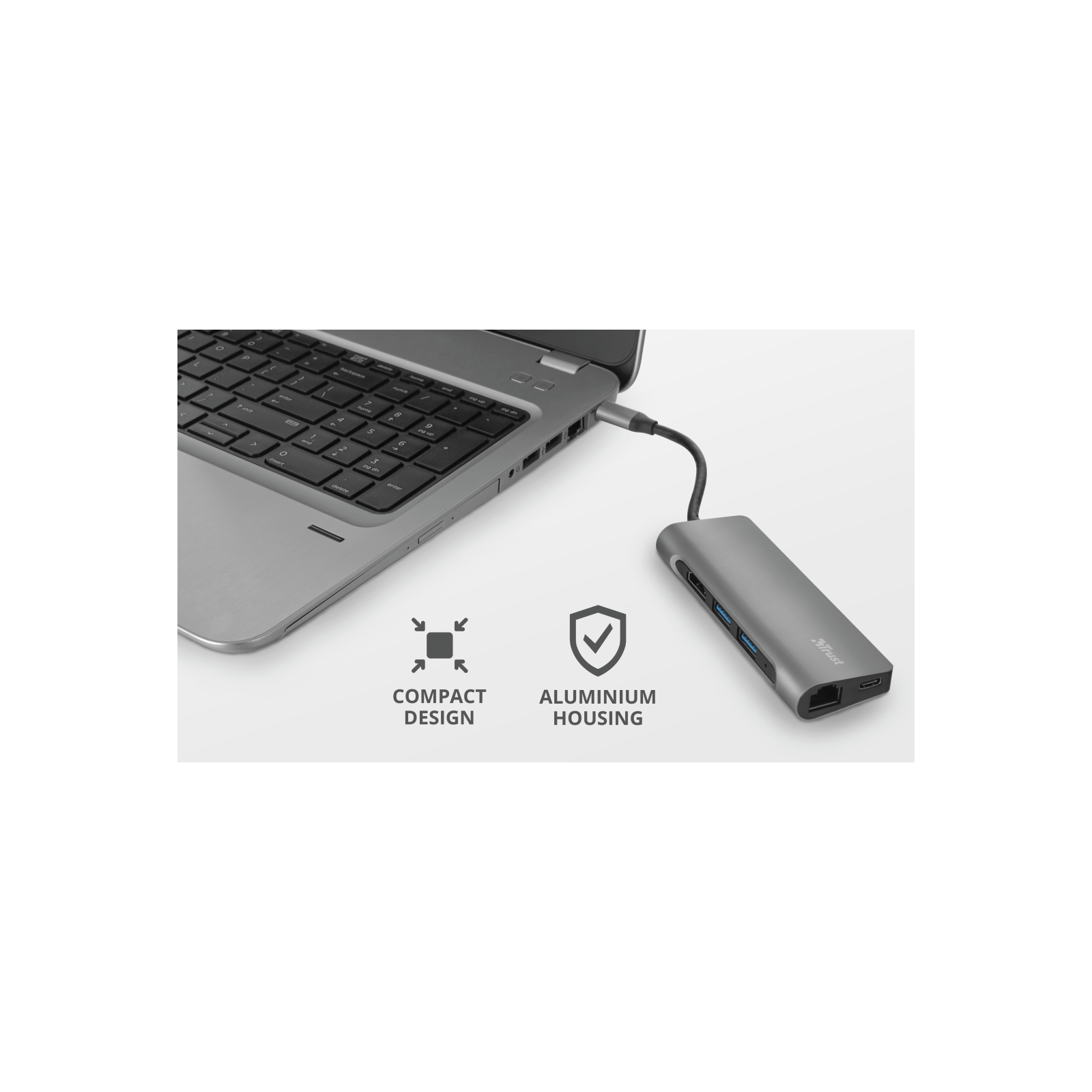 Концентратор Trust Dalyx Aluminium 7-in-1 USB-C Multi-port ALUMINIUM (23331_TRUST) зображення 3