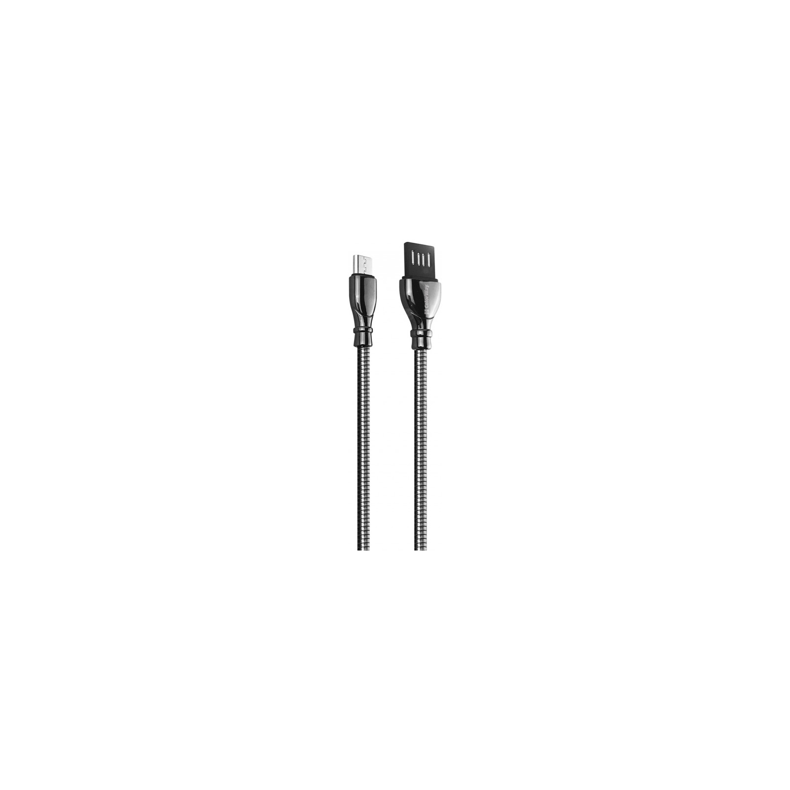 Дата кабель USB 2.0 AM to Micro 5P 1.0m metal spring black ColorWay (CW-CBUM014-BK) изображение 2