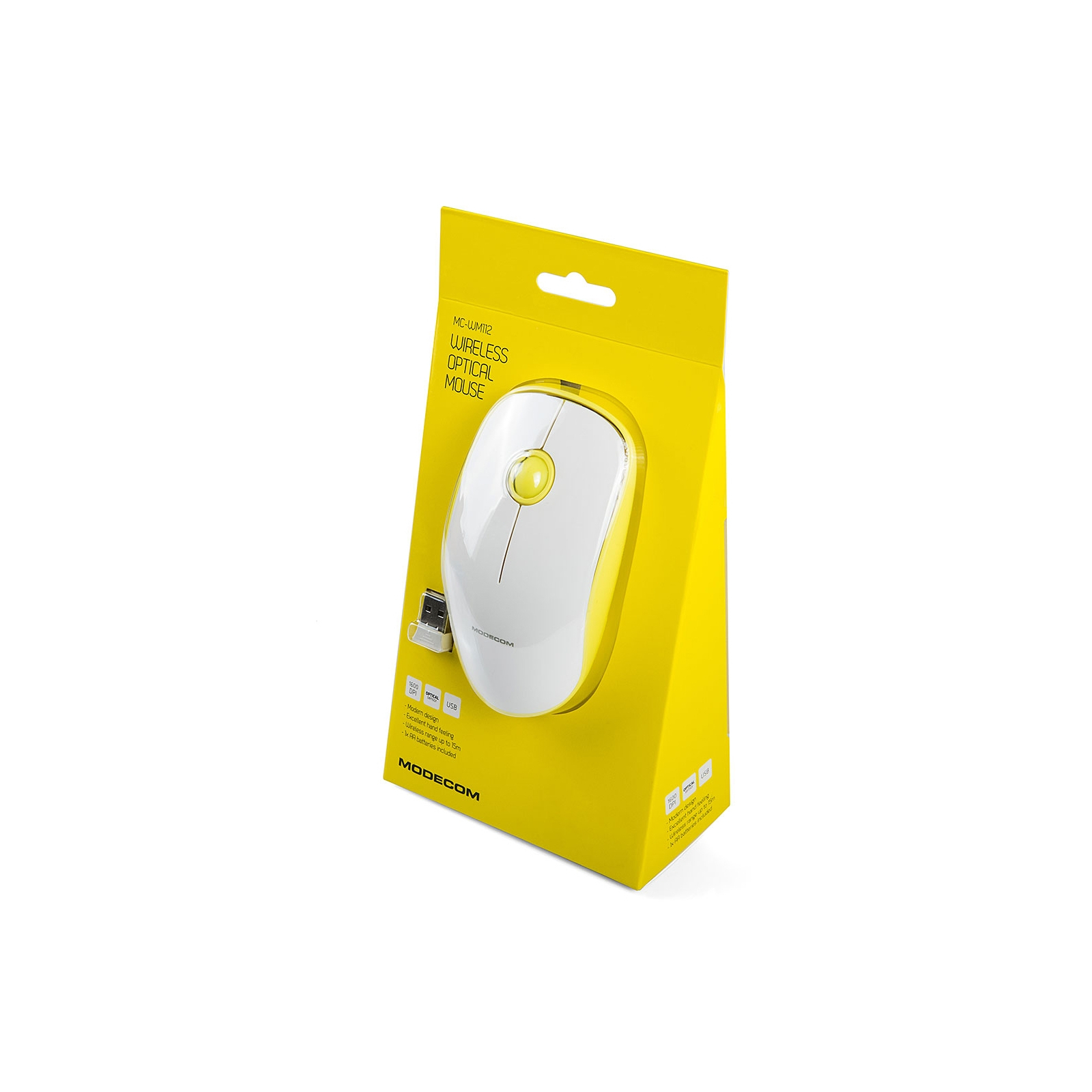 Мышка Modecom MC-WM112 Wireless Yellow-White (M-MC-WM112-290) изображение 5