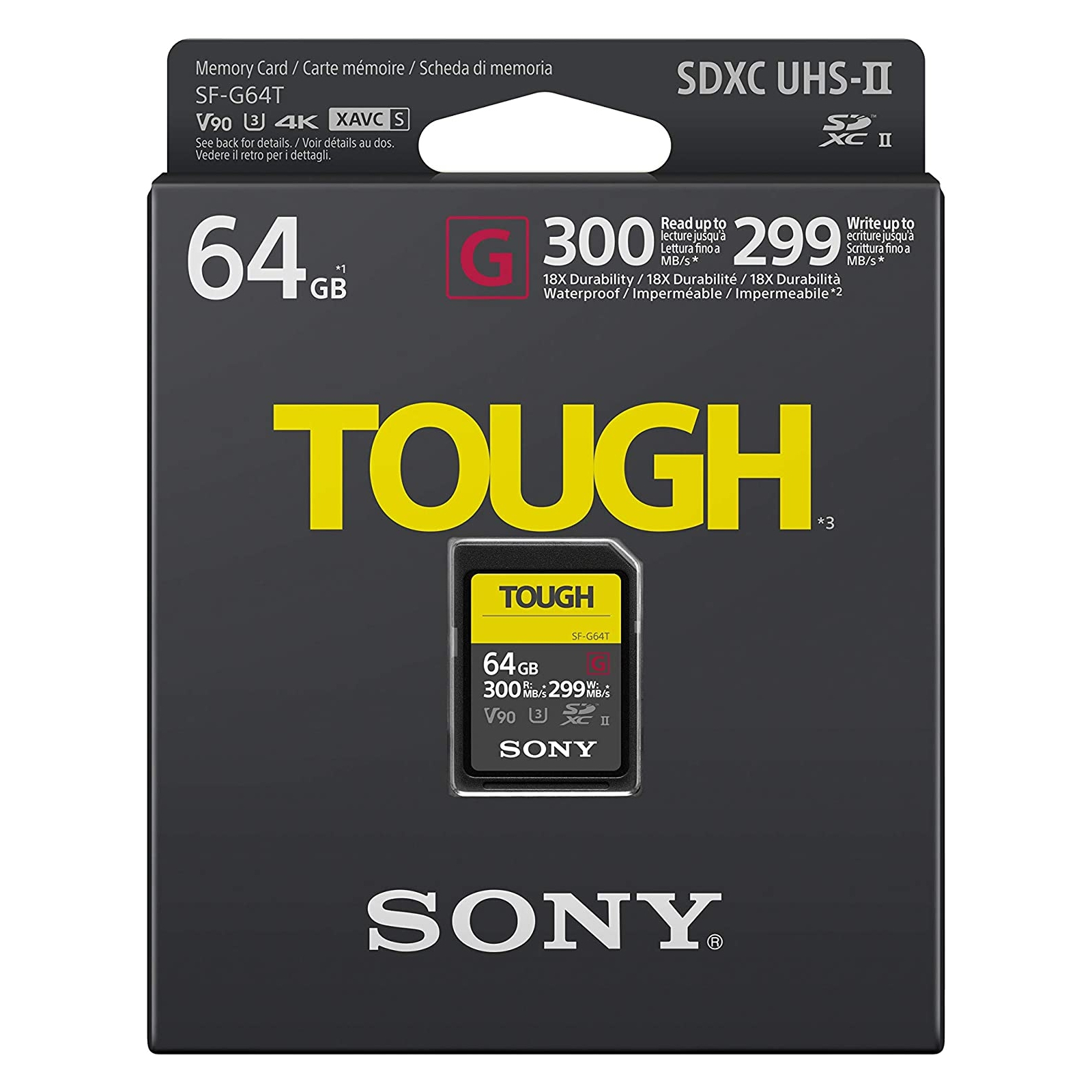 Карта памяти Sony 64GB SDXC class 10 UHS-II U3 V90 Tough (SF64TG) изображение 3