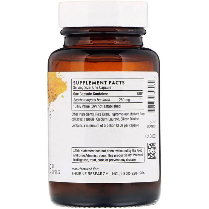 Пробіотики Thorne Research Сахароміцети буларді, Sacro-B, Probiotic, 60 капсул (THR-75703) зображення 2