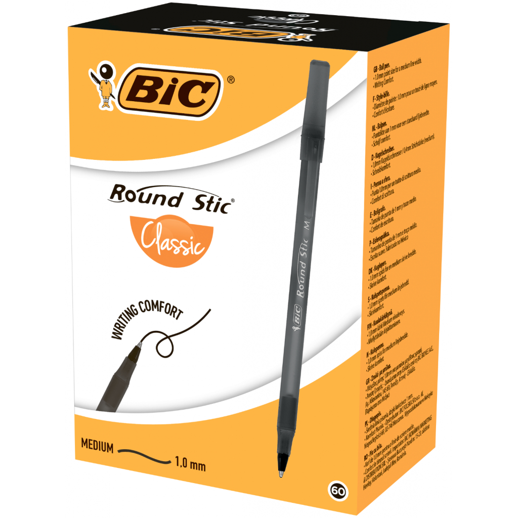 Ручка масляная Bic Round Stic, черная (bc9205681) изображение 2