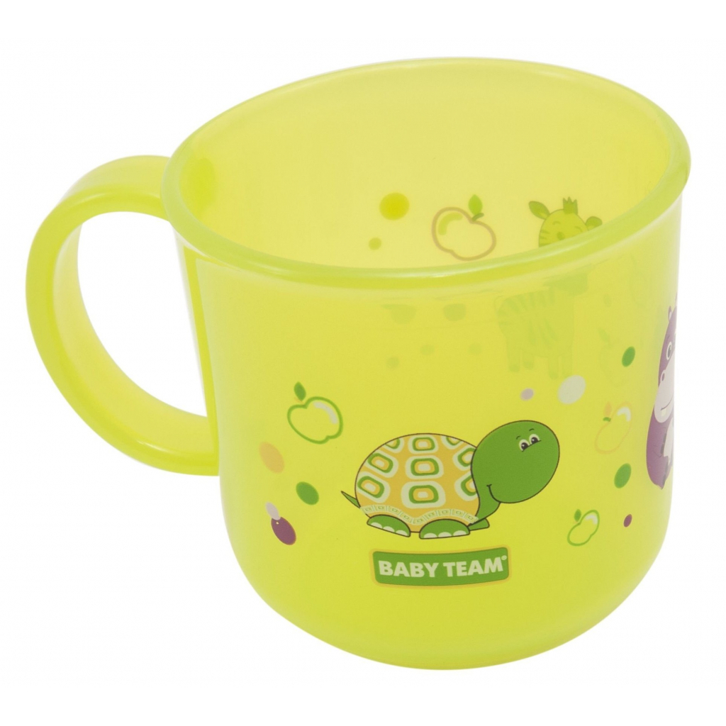 Набір дитячого посуду Baby Team чашка прозора 200 мл (6007_зелена) зображення 2
