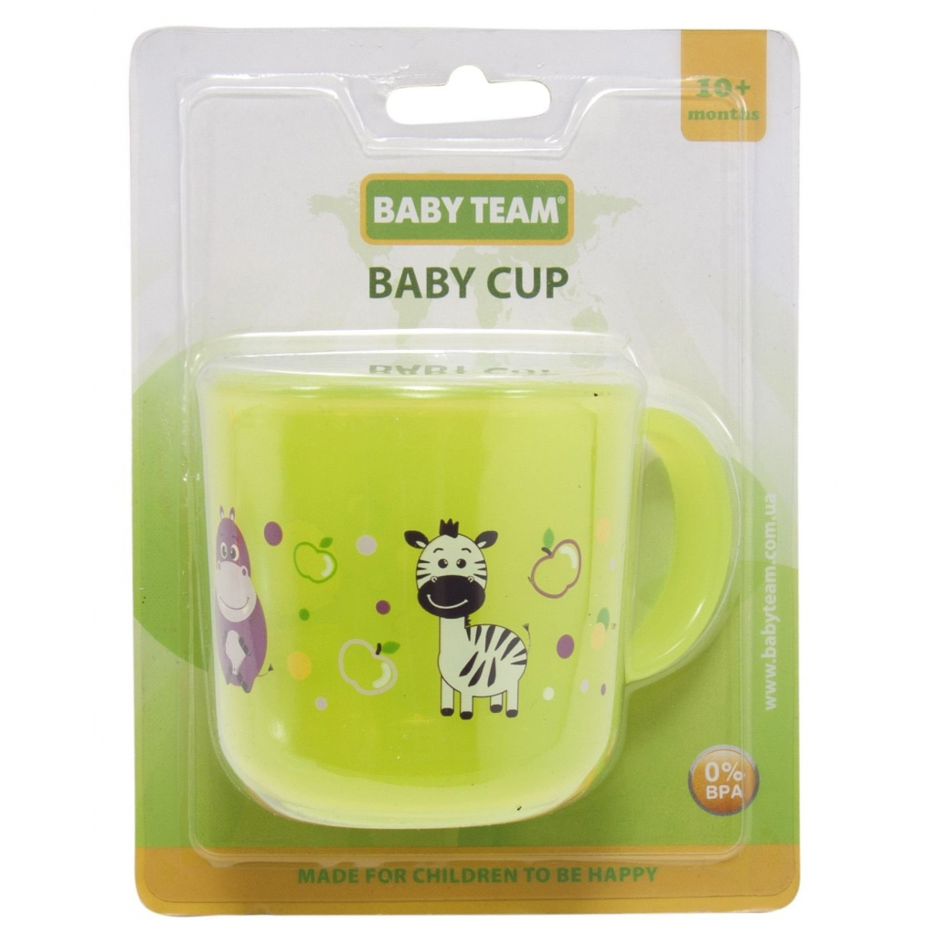 Набір дитячого посуду Baby Team чашка прозора 200 мл (6007_зелена) зображення 3
