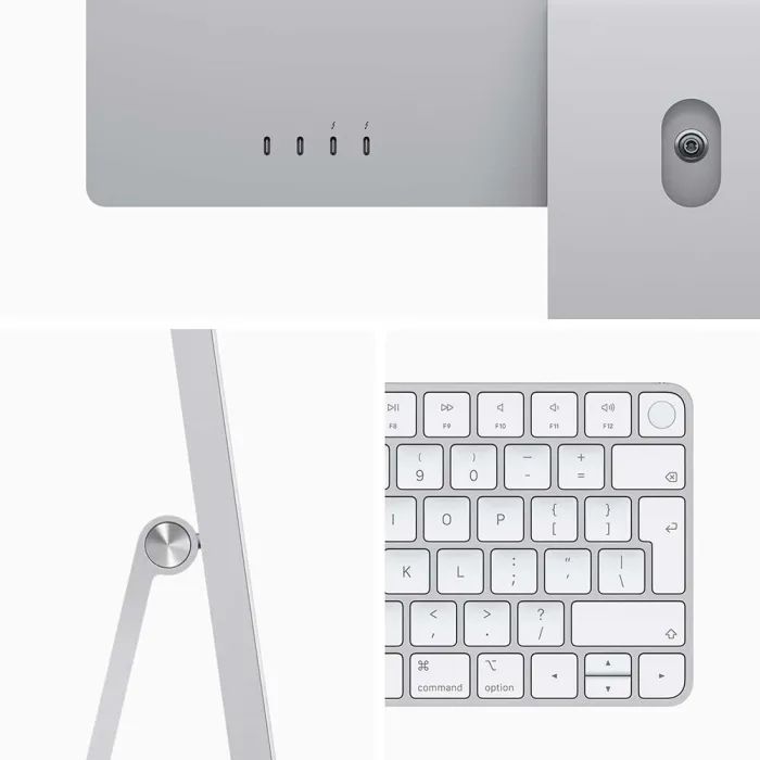 Компьютер Apple A2438 24" iMac Retina 4.5K / Apple M1 with 8-core GPU, 256SSD, Silver (MGPC3UA/A) изображение 4