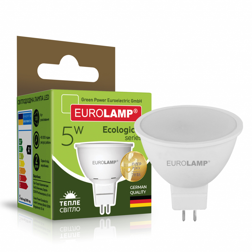 Лампочка Eurolamp LED SMD MR16 5W GU5.3 3000K 220V (LED-SMD-05533(P))