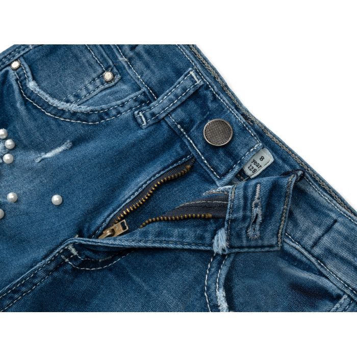 Шорти дитячі Breeze джинсові з перлинками (20164-140G-blue) зображення 3