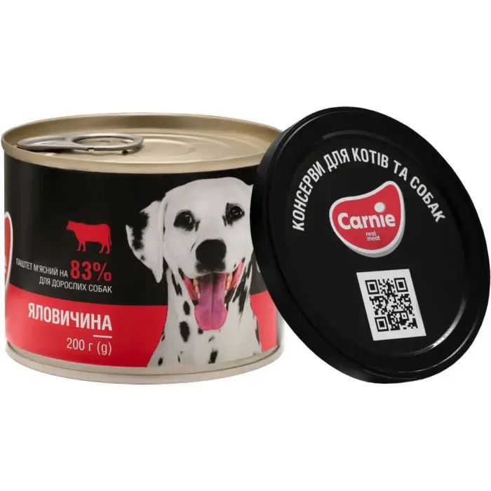 Консерви для собак Carnie Dog м'ясний паштет з яловичини 185 г (4820255190198) зображення 2